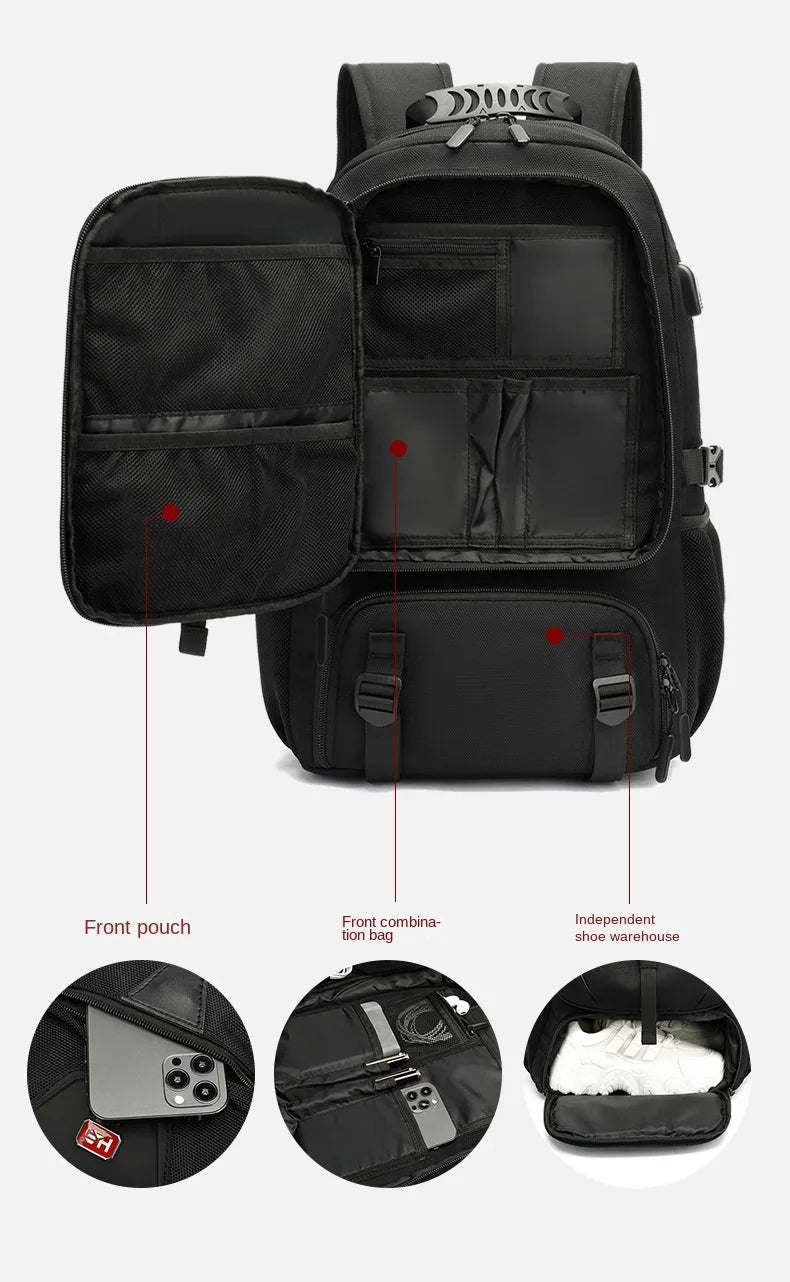 Travel Backpack - Utbyggbar Ryggsäck Med Stor Kapacitet