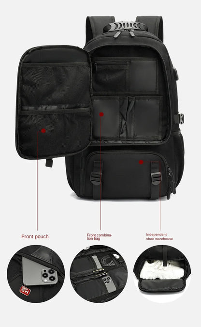 Travel Backpack - Utbyggbar Ryggsäck Med Stor Kapacitet